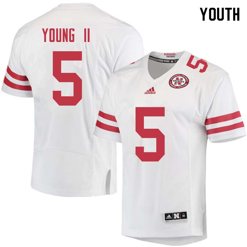 Youth #5 Dedrick Young II Nebraska Cornhuskers College Football Jerseys Sale-White